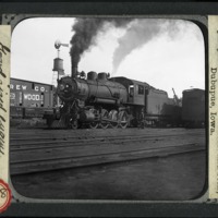 [A Large steam engine in an unidentified rail yard in Dubuque, Iowa]