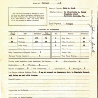 Monthly report of chaplain 1948 February